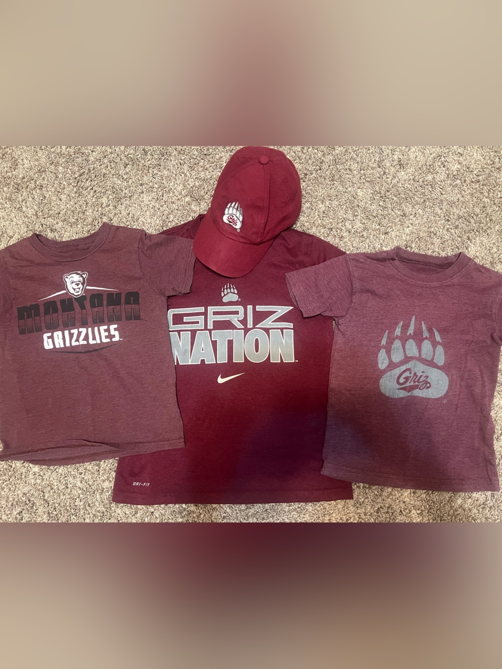 Kid’s Bundle University Of Montana Grizzlies Griz Shirts Hat 3T 5T Toddler